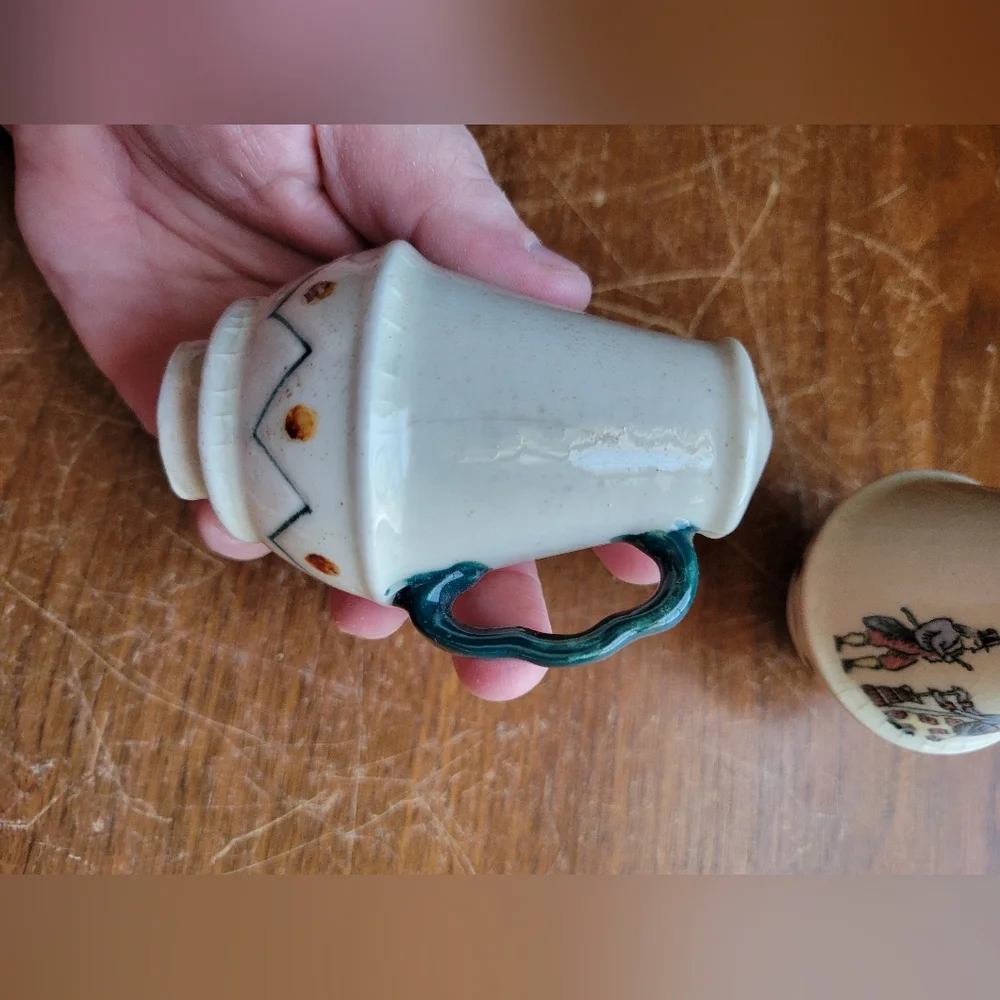 Vintage Salt & Pepper Shakers Crackled Glaze